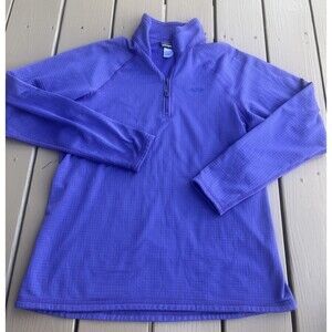 Patagonia R1 Women’s Purple Grid Fleece Pullover Lightweight Performance Size XL